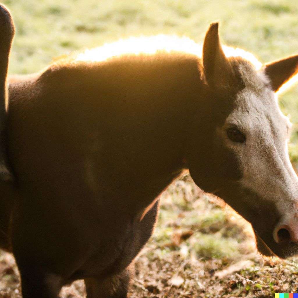 a horse, photograph, backlit lighting